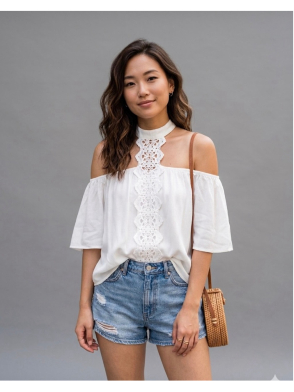 BP. White Off-the-Shoulder Blouse Size S